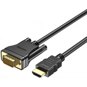 UNITEK HDMI-VGA-kaapeli, Full HD 1080p, 60Hz, 2 m, musta