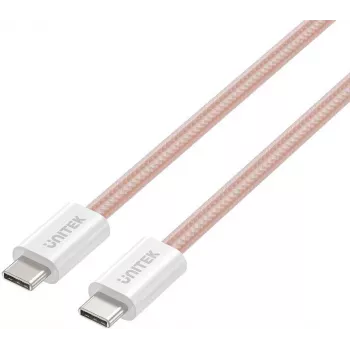 UNITEK magneettinen punottu USB-C USB-C -kaapeli 100W PD pinkki 1 m