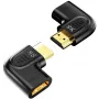 UNITEK litteä kulma 8K HDMI -adapteri 90° ja 270° (2 kpl:n pakkaus) - musta
