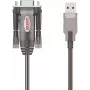UNITEK USB-A RS232 -sarjaporttimuunninkaapeli, DB9-pistoke, 1,5 m, musta
