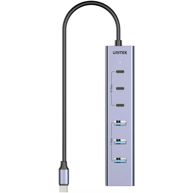 UNITEK aktiivinen USB-C-keskitin 3x USB-C 10Gbps 4x USB-A