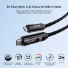 UNITEK USB-C Active Optical Cable 5 m - 10Gbps, PD 60W, 8K@30Hz, musta