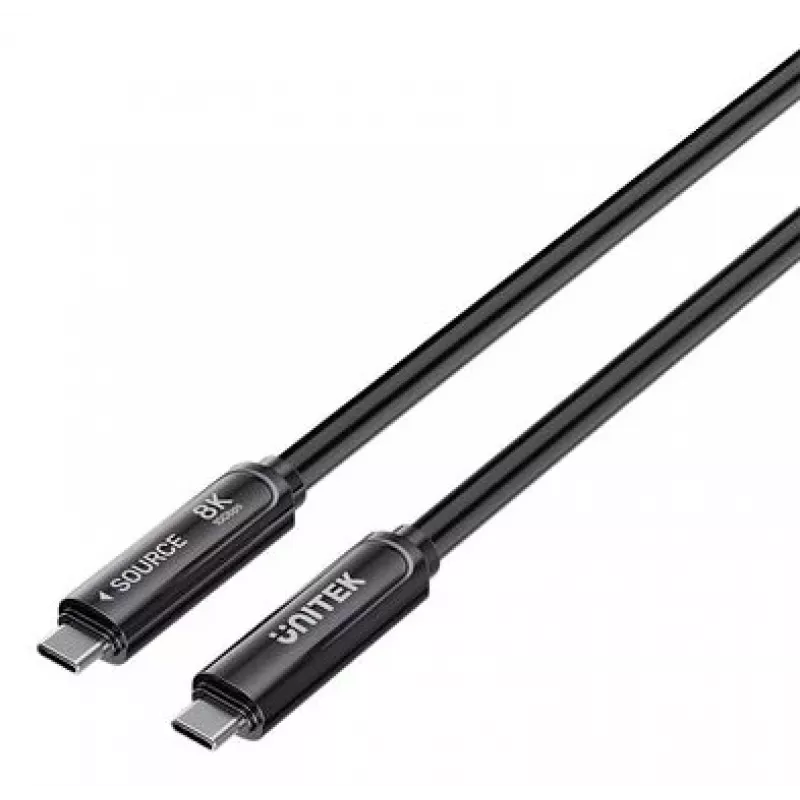 UNITEK USB-C Active Optical Cable 5 m - 10Gbps, PD 60W, 8K@30Hz, musta