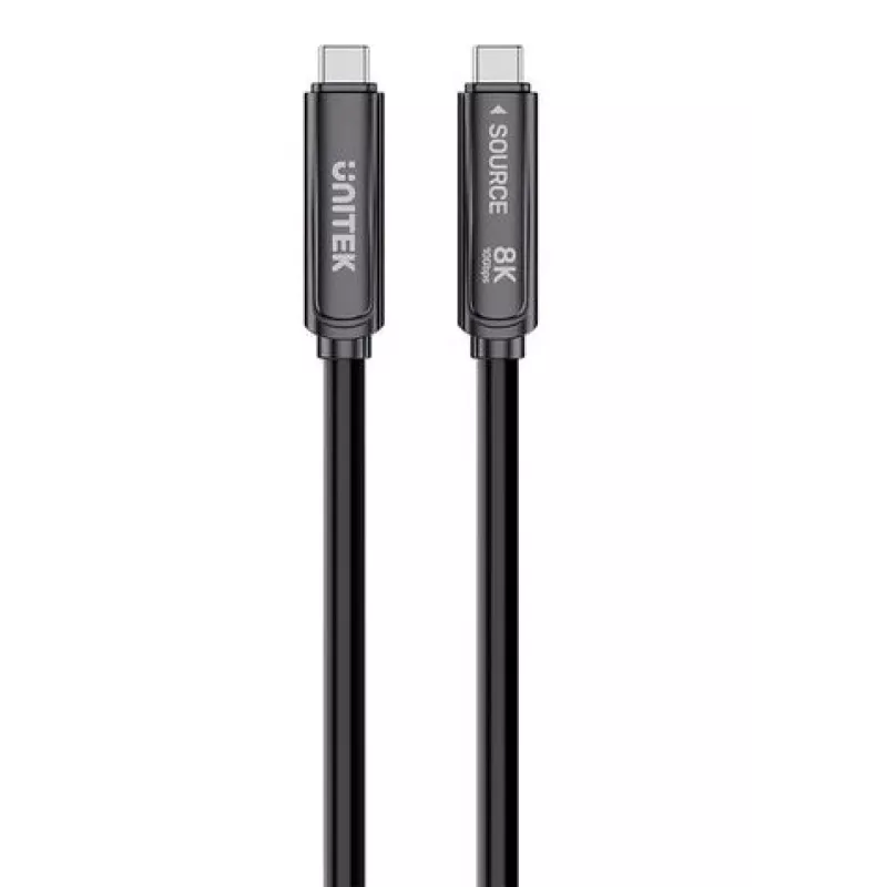 UNITEK USB-C Active Optical Cable 5 m - 10Gbps, PD 60W, 8K@30Hz, musta