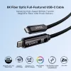 UNITEK USB-C Active Optical Cable 15 m - 10Gbps, PD60W, 8K@30Hz, musta