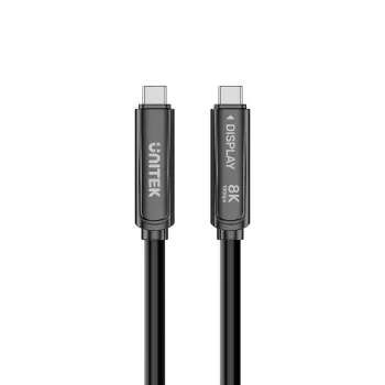 UNITEK USB-C Active Optical Cable 7 m – 10Gbps, PD60W, 8K@30Hz, musta
