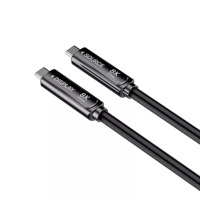 UNITEK USB-C Active Optical Cable 7 m – 10Gbps, PD60W, 8K@30Hz, musta
