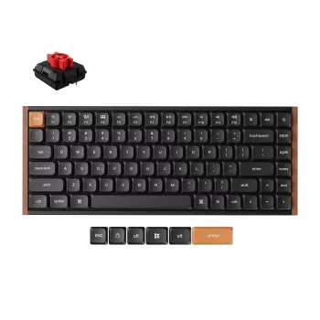 Keychron K3M-F1 75% Low-Profile mekaaninen näppäimistö, Gateron Red Switch, RGB Hot-Swap, Bluetooth 5.1 & USB-C, musta