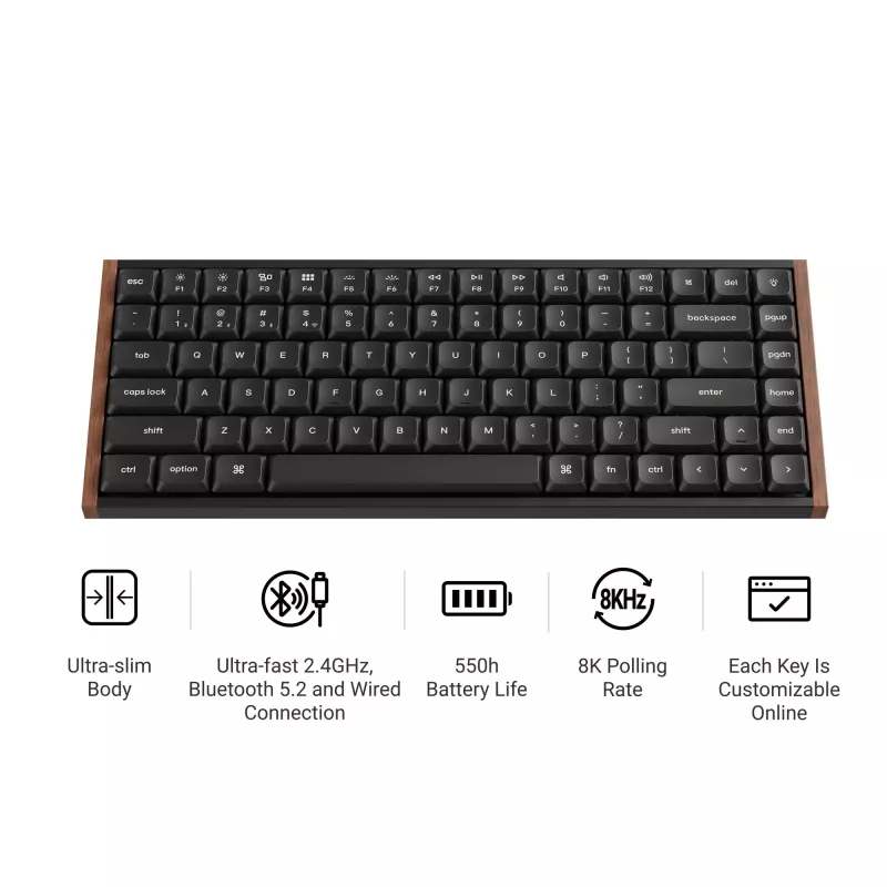 Keychron K3U-H3 75% Milk POM Brown Switch 8K langaton mekaaninen näppäimistö