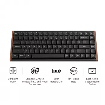 Keychron K3U-Q3Z 75% Milk POM Brown Switch 8K mekaaninen näppäimistö