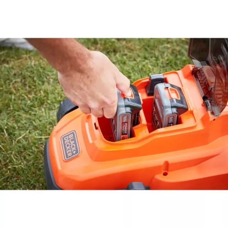 Black & Decker BCMW3318L2 18V akkuruohonleikkuri 2 akulla, 33 cm leikkuuleveys, musta/oranssi