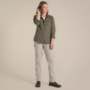 Craghoppers NosiLife Pro Convertible Trouser III naisten vaellushousut - Soft Mushroom