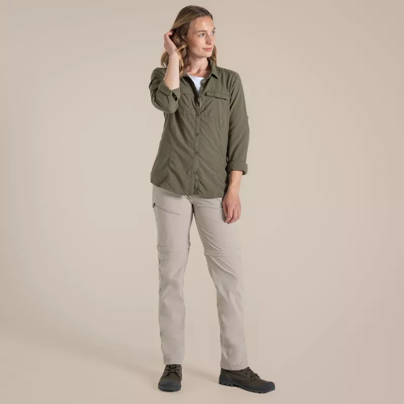 Craghoppers NosiLife Pro Convertible Trouser III naisten vaellushousut - Soft Mushroom