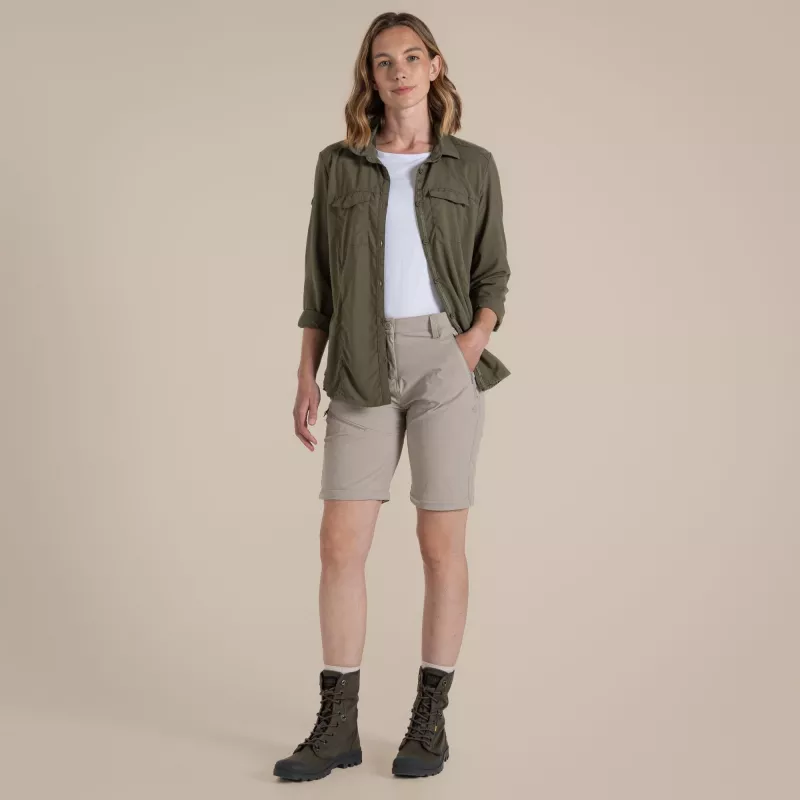 Craghoppers NosiLife Pro Convertible Trouser III naisten vaellushousut - Soft Mushroom