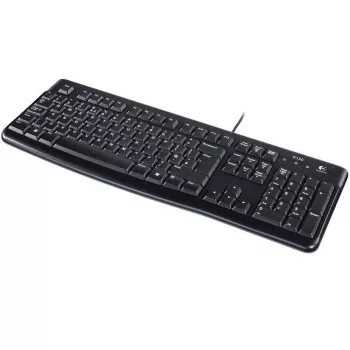 Logitech näppäimistö K120 RU - langallinen USB täysikokoinen venäläinen asettelu, roiskevedenpitävä, musta
