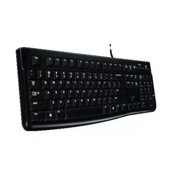 Logitech näppäimistö K120 RU - langallinen USB täysikokoinen venäläinen asettelu, roiskevedenpitävä, musta