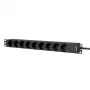 CAYMON PSR109G/B 19 tuuman pistorasia 9x Schuko 2,5 m harmaa/musta