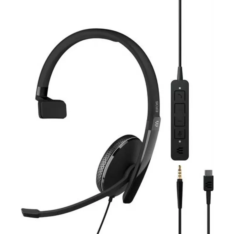 Sennheiser ADAPT 100 johdollinen On-Ear-kuulokemikrofoni kohinaa vaimentavalla mikrofonilla, USB-A, musta