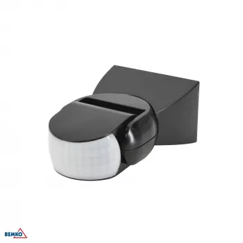 BEMKO PIR-liiketunnistin 1200W 180° IP65 musta
