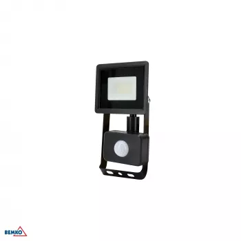 KAFLER KASTEL LED-valonheitin 10W 4000K 800lm IP65 musta PIR-anturilla