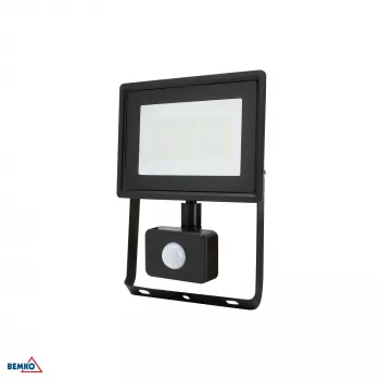 KAFLER KASTEL LED-valonheitin 30W 4000K 2520lm IP65 musta PIR-anturilla