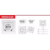 VCX WESA LC 13A yksittäispistorasia USB-laturilla valkoinen