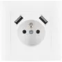 VCX WESA LC 13A yksittäispistorasia USB-laturilla valkoinen