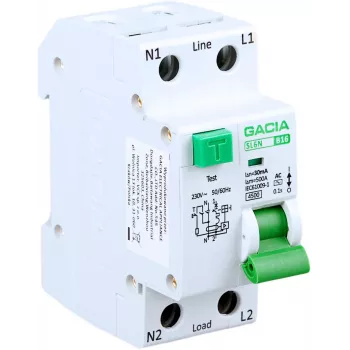 GACIA SL6N RCBO 1P+N B16A 30mA Type AC vikavirtasuojakytkin ylivirtasuojalla