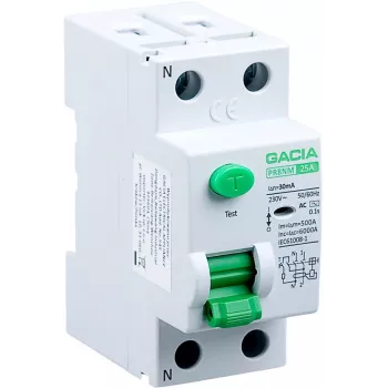 GACIA PR8NM 2P 25A 30mA A vikavirtasuojakytkin (RCD) 25A 30mA 2P Type A