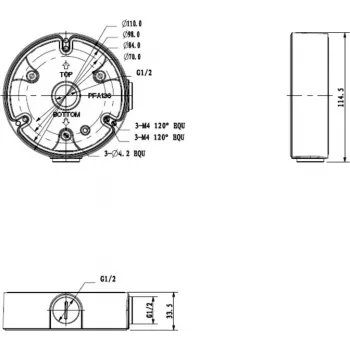 MITON MT-P136-B pinta-asennusrasia 1-portti Keystone valkoinen