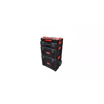QBRICK SYSTEM PRO SET 3 - 3-moduulinen säilytysjärjestelmä työkalusalkulla, Organizer 100 ja Box 130, IP54, musta
