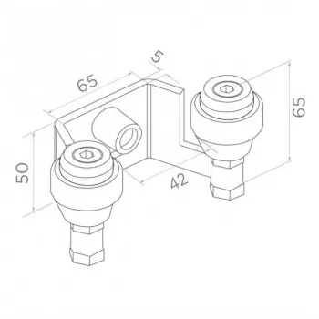 PSG 60.022 ylempi ohjauskaari liukuporteille 42mm (2 rullaa)
