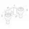 PSG 60.023 60mm ylempi liukuporteen pidike (2 rullaa)
