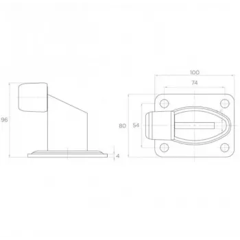 PSG 60.038 portinpuskuri - EPDM-kumi, musta, 60x38mm
