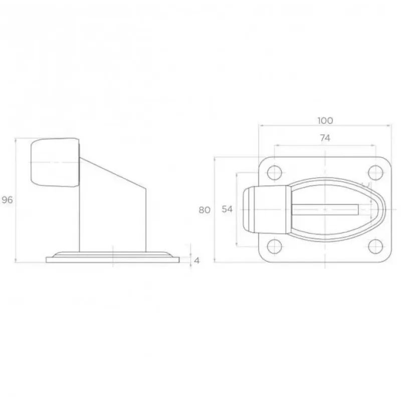 PSG 60.038 portinpuskuri - EPDM-kumi, musta, 60x38mm
