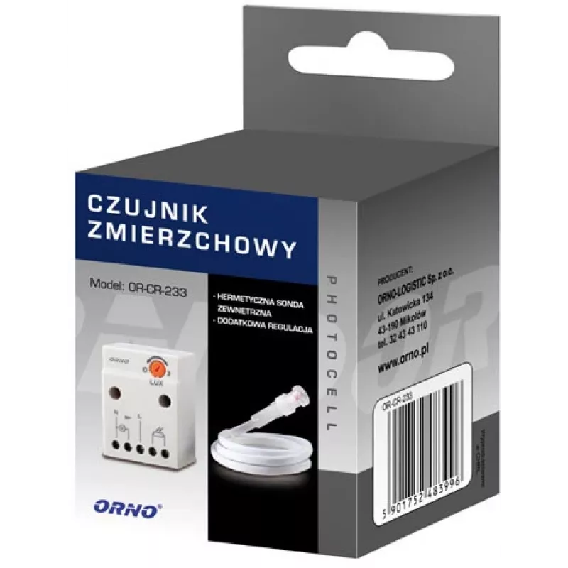 ORNO OR-CR-233 hämärätunnistin anturilla