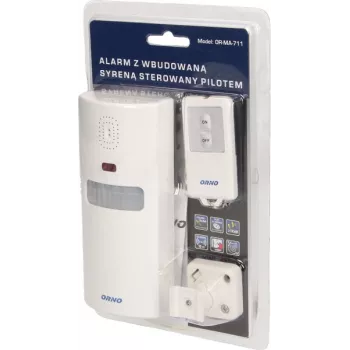 ORNO OR-MA-711 ulkoalarmsireeni sisäänrakennetulla sireenillä, 110 dB, 12V DC, valkoinen