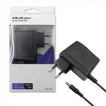 QOLTEC pistokeverkkolaite 24W 12V 2A 5,5x2,5mm