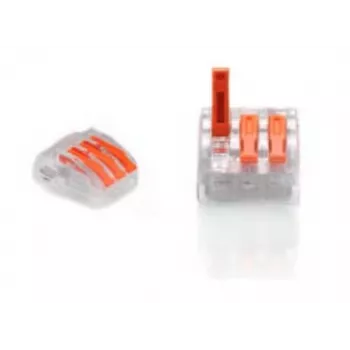 TRYTYT PC-233 3-kertainen vipujatkoliitin 0,2-4,0 mm² 50 kpl läpinäkyvä oranssi