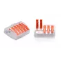 TRYTYT PC-235 push-in-johdinliitin 5-suuntainen 0.2-4.0mm² 30 kpl:n pakkaus läpinäkyvä oranssi
