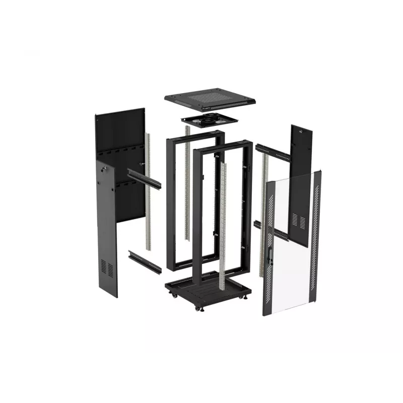 Lanberg 19 tuuman 18U 600x600 musta pystykaappi lasiovella (Flat Pack)