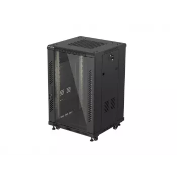 Lanberg 19 tuuman 18U 600x600 musta pystykaappi lasiovella (Flat Pack)