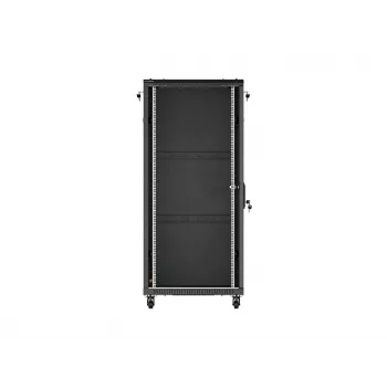 LANBERG 19 tuuman 27U vapaasti seisova palvelinkonepöytäkaappi 600x1000 mm musta karkaistu lasiovi (Flat Pack)