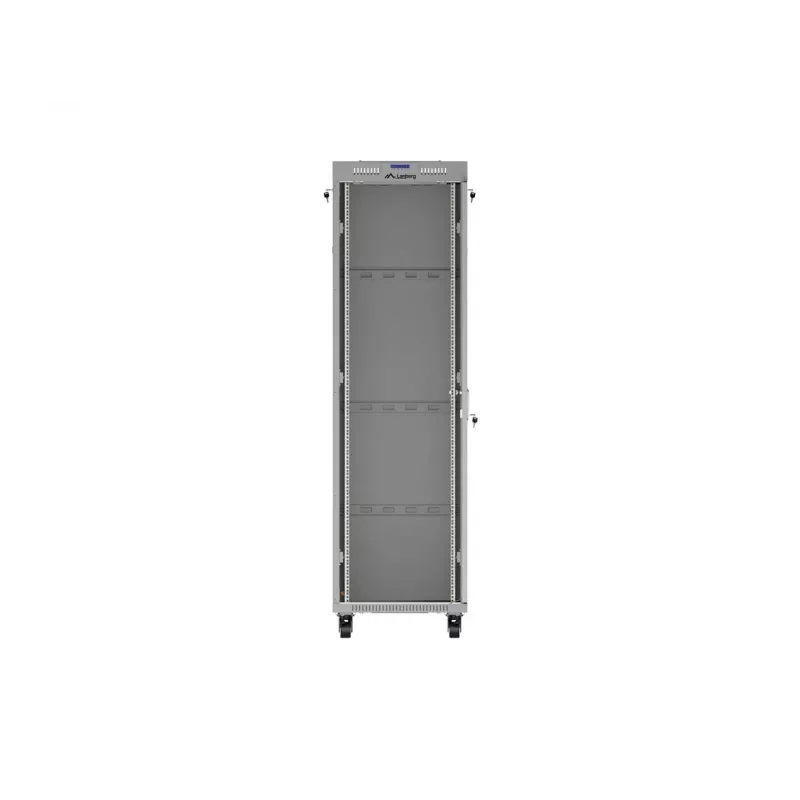 LANBERG 19 tuuman 42U pystykaappi 600x1000 mm harmaa, karkaistu lasiovi, LCD-näyttö, Flat Pack