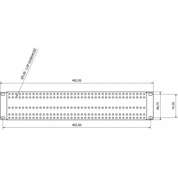 ATTE ADD-RACK2U1 2U 19 tuuman rack-asennusadapteri suorilla rei'illä, musta