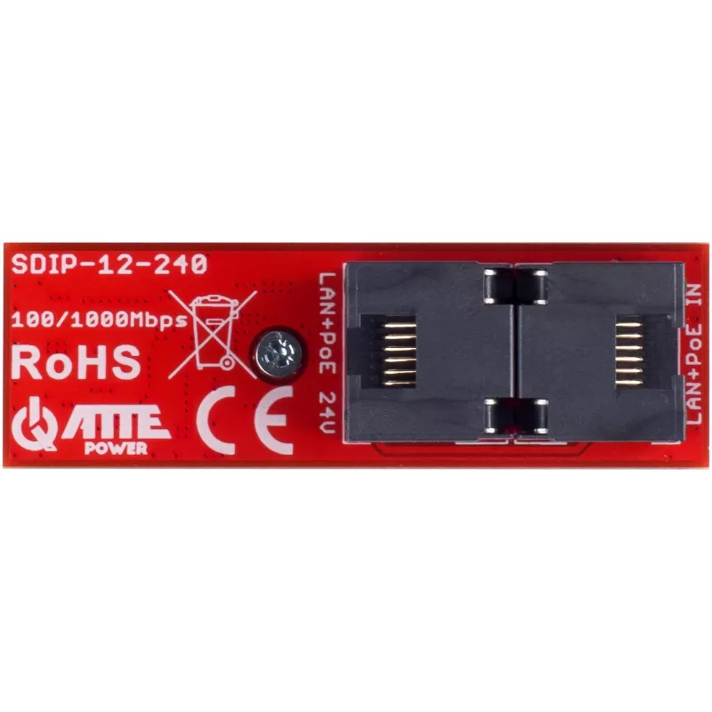 ATTE SDIP-12-240 PoE+-adapteri 30W DIN-kisko Gigabit