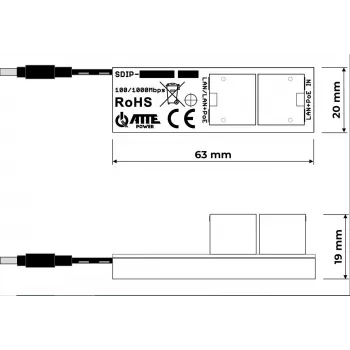 ATTE SDIP-12-121 PoE+-adapteri 30W Gigabit