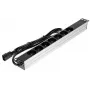 DELTA PD-7/RACK/IEC 19 tuuman 1U Basic PDU 7 Schuko-pistorasialla, IEC C14 -tulo, 2m kaapeli, 16A, musta