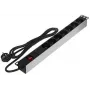DELTA PD-7/RACK pistorasialista 7 pistorasiaa 19 tuuman rack-asennus 1U Schuko musta