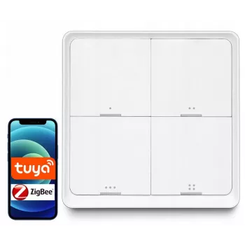 LUXURY-GOODS SC04 ZigBee TUYA älykäs tilakytkin – 4 painiketta, 12 tilaa, valkoinen